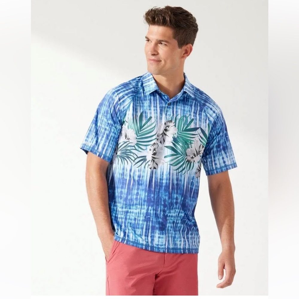 NWT TOMMY BAHAMA Tidepool Royale Performance Stretch Short-Sleeve Polo Shirt
